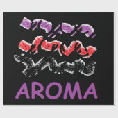 Lila rotes Schwarz mit Text Top Mode funky Geschenkpapier (Flach)
