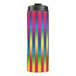 Lila rotes Streifenmuster Thermosbecher