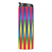 Lila rotes Streifenmuster Thermosbecher (Nach rechts gedreht)