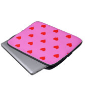 Lila Rotes Süßes Einfaches Herz Muster Laptopschutzhülle (Vorne Knopf)