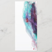 Lila Rotes Wasser Wasserfarbe Moderne Hochzeit Menükarte (Rückseite)