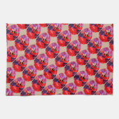 Lila Rotkreuz-Muster-Blume Geschirrtuch (Horizontal)
