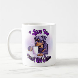 Lila Rottweiler: Ich Liebe meine Paws und Kaffee Kaffeetasse