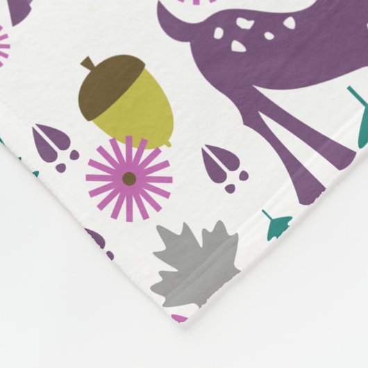 Lila Rotwild-personalisierte Mädchen Fleecedecke (Ecke)