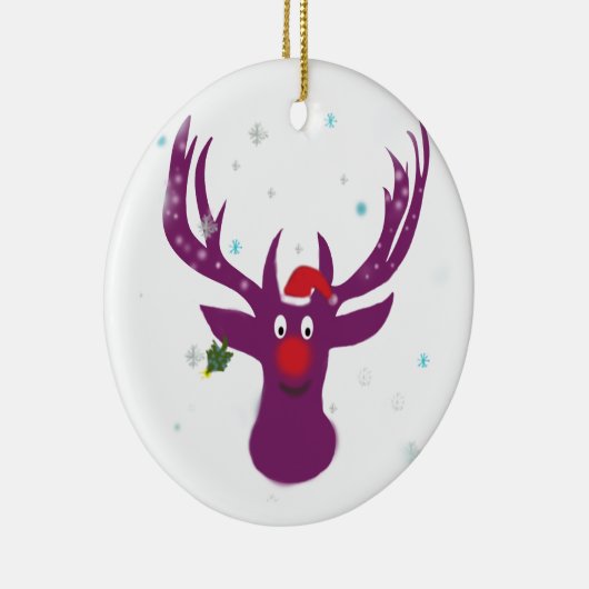 Lila Rotwild-Weihnachtsneues Jahr-Kreis-Verzierung Keramik Ornament (Rechts)