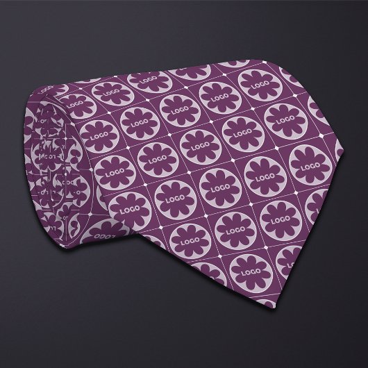 Lila Round-Logo-Muster Krawatte