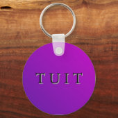 Lila Round Tuit Schlüsselanhänger (Vorderseite)