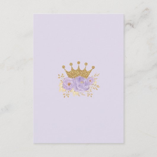 Lila Royal Crocess Princess Books for Baby Begleitkarte (Rückseite)