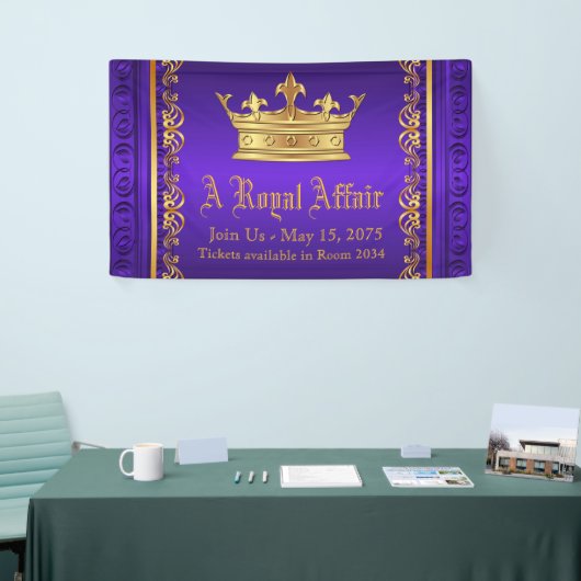 Lila Royal Crown Banner (Messeveranstaltung)