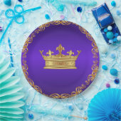 Lila Royal Crown Pappteller (Party)