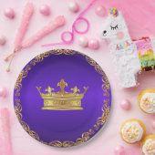 Lila Royal Crown Pappteller (Party)