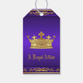 Lila Royal Crown Party Geschenkanhänger (Vorderseite)