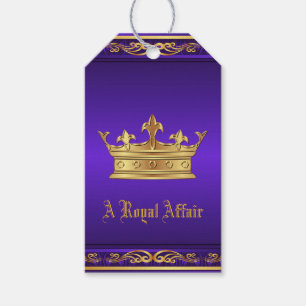 Lila Royal Crown Party Geschenkanhänger