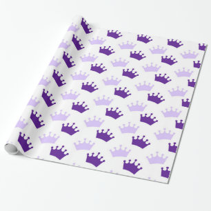 Lila Royal Crowns Fairytale Princess Party Geschenkpapier