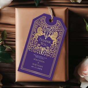 Lila Royal Lion Mittelalterliche Hochzeit Geschenkanhänger