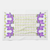Lila Royal Teddy Bear Dance Line Geschirrtuch (Horizontal)