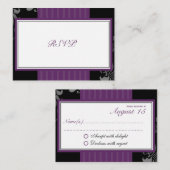 Lila RSVP-Antwort auf Hochzeiten - kleine Karte (Vorne/Hinten)