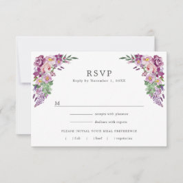 Lila RSVP Karte