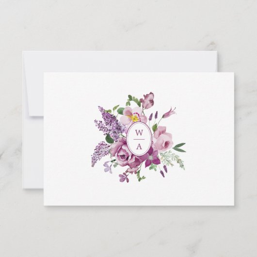 Lila RSVP Karte (Rückseite)