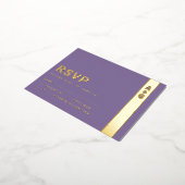 Lila RSVP-Karte Folie Einladungspostkarte (Gedreht)