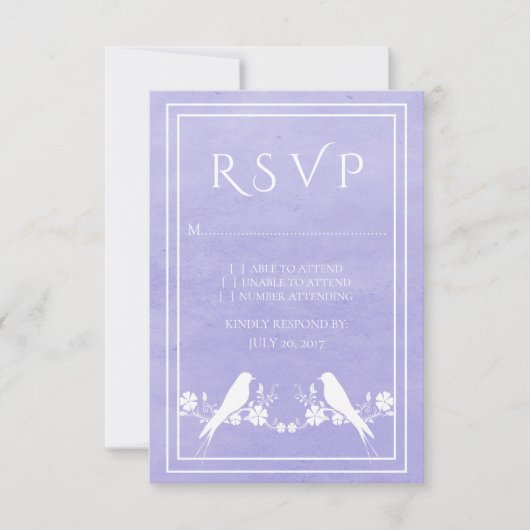Lila RSVP-Karte für Blumenzwiebeln RSVP Karte (Vorderseite)