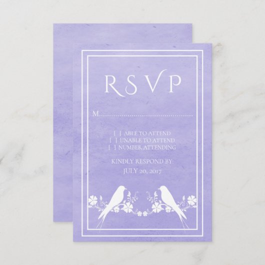 Lila RSVP-Karte für Blumenzwiebeln RSVP Karte (Vorne/Hinten)