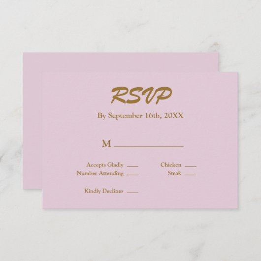 Lila RSVP-Karte RSVP Karte (Vorne/Hinten)