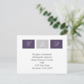 Lila RSVP-Karten Einladungspostkarte (Stehend Vorderseite)