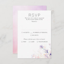 Lila RSVP-Karten für  Hochzeiten mit heller Weichz RSVP Karte