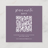 Lila | RSVP QR Code für Hochzeiten Begleitkarte (Vorderseite)