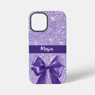 Lila Ruban Silber Glitter individuell iPhone 12 Mini Hülle