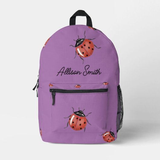 Lila Rucksack für Ladybugs Schulkinder (Vorderseite)