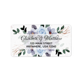 Lila Rücksendeadresse des Blumenwassers Adressaufkleber