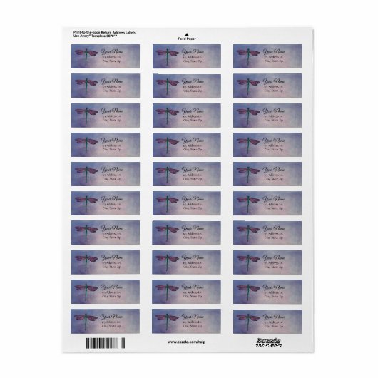 Lila Rücksendeadresse für Dragonfly (Vorne)