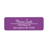 Lila Rücksendeadresse minimalistischer individuell (Vorne)