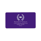 Lila Rücksendeadresse von Abschlüssen Adressaufkleber (Vorne)