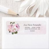 Lila Rücksendeadresse zur Blumeneinladung (Insitu)
