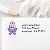 Lila Rücksendeadresse zur Sensibilisierung für Mul (Insitu)