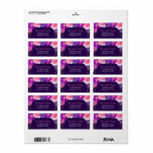 lila Rücksendeadressen-Aufkleber mit Goldblüten Adressaufkleber (Vorne)