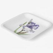 Lila Ruffled Iris Botanische Kunst Pappteller (Gewinkelt)