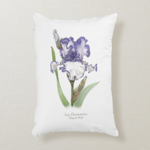 Lila Ruffled Iris Floral Botanische Kunst Dekokissen