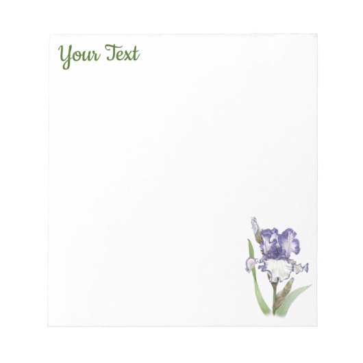 Lila Ruffled Iris Notizblock (Vorderseite)