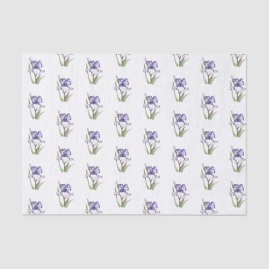Lila Ruffled Iris Seidenpapier (Vorderseite)