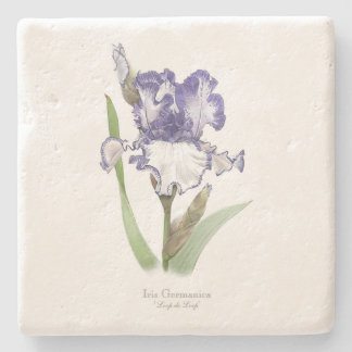 Lila Ruffled Iris Steinuntersetzer