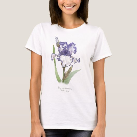 Lila Ruffled Iris T-Shirt (Vorderseite)