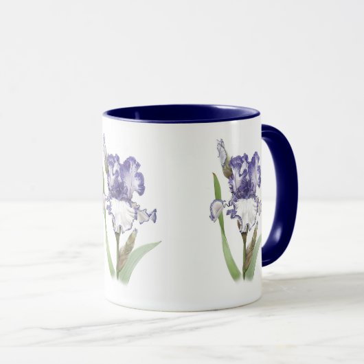 Lila Ruffled Iris Tasse (VorderseiteRechts)