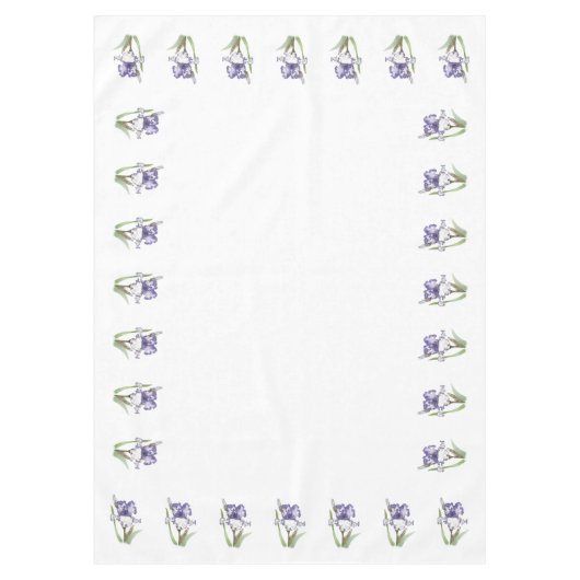 Lila Ruffled Iris Tischdecke (Vorderseite)