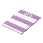 Lila Rugby Stripes Personalisiert Notizblock (Rotiert)