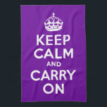 Lila ruhig bleiben und weiterfahren küchentuch<br><div class="desc">Ein heller Farbton lila (660099) sorgt für eine moderne Version des klassischen Designs "Keep Calm and Carry On".</div>