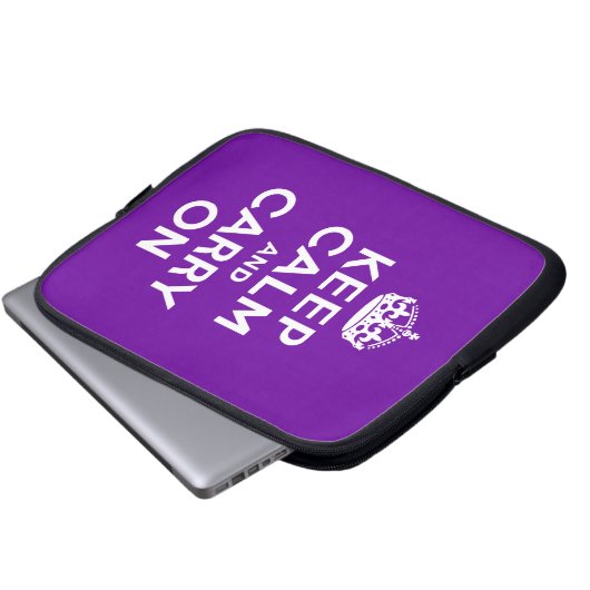 Lila ruhig bleiben und weiterfahren laptopschutzhülle (Vorne Knopf)